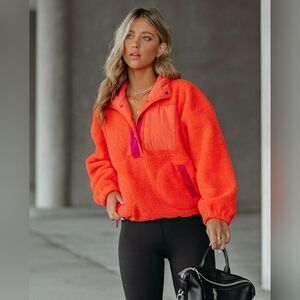 "EXCLUSIVE" VICI COLLECTION COMFY CUTE POCKETED SHERPA PULLOVER